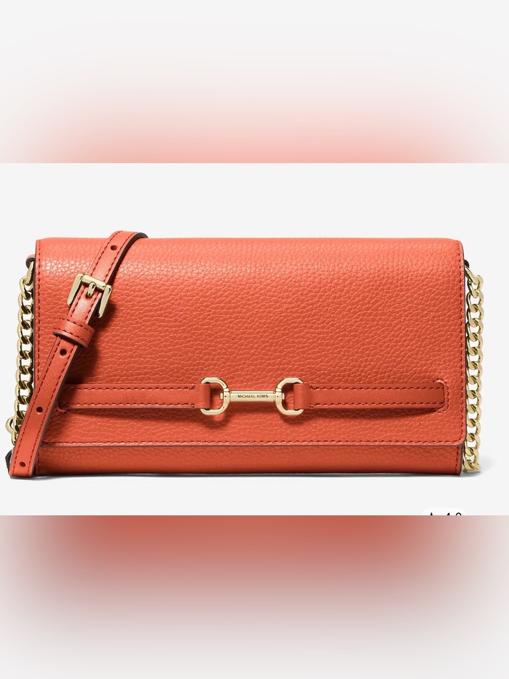 NWT Michael Kors Carson Large Pebbled Leather Convertible Wallet/Crossbody Bag